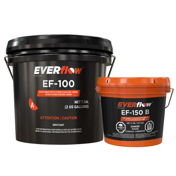 Everflow EF-150 fast cure epoxy resin flooring kit, 3 gallon