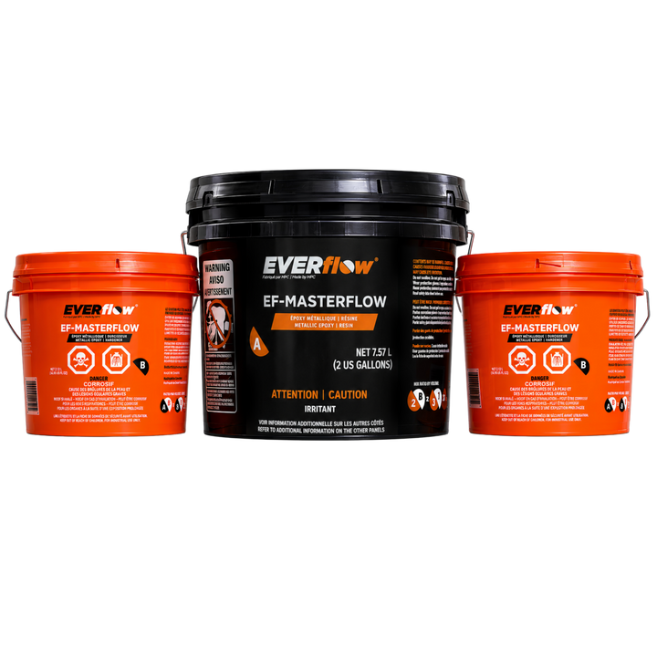 Everflow EF-Masterflow 100% solids UV stable metallic epoxy floor coating 4 gallon kit