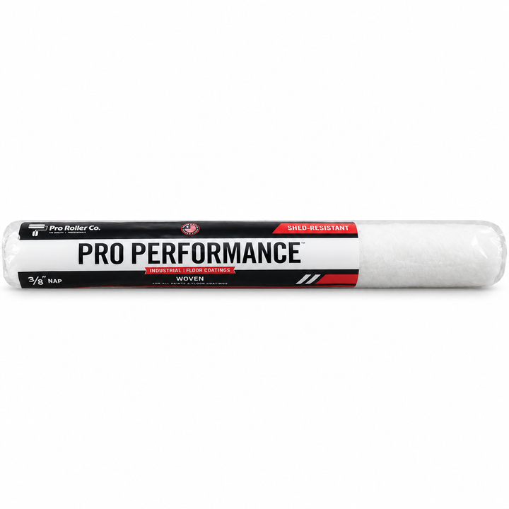 Pro Roller Pro Performance 18 inch woven roller cover, 3/8 inch nap, shed-resistant, for industrial floor coatings