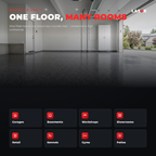 Where to use epoxy flake flooring: garages, basements, workshops, showrooms, retail