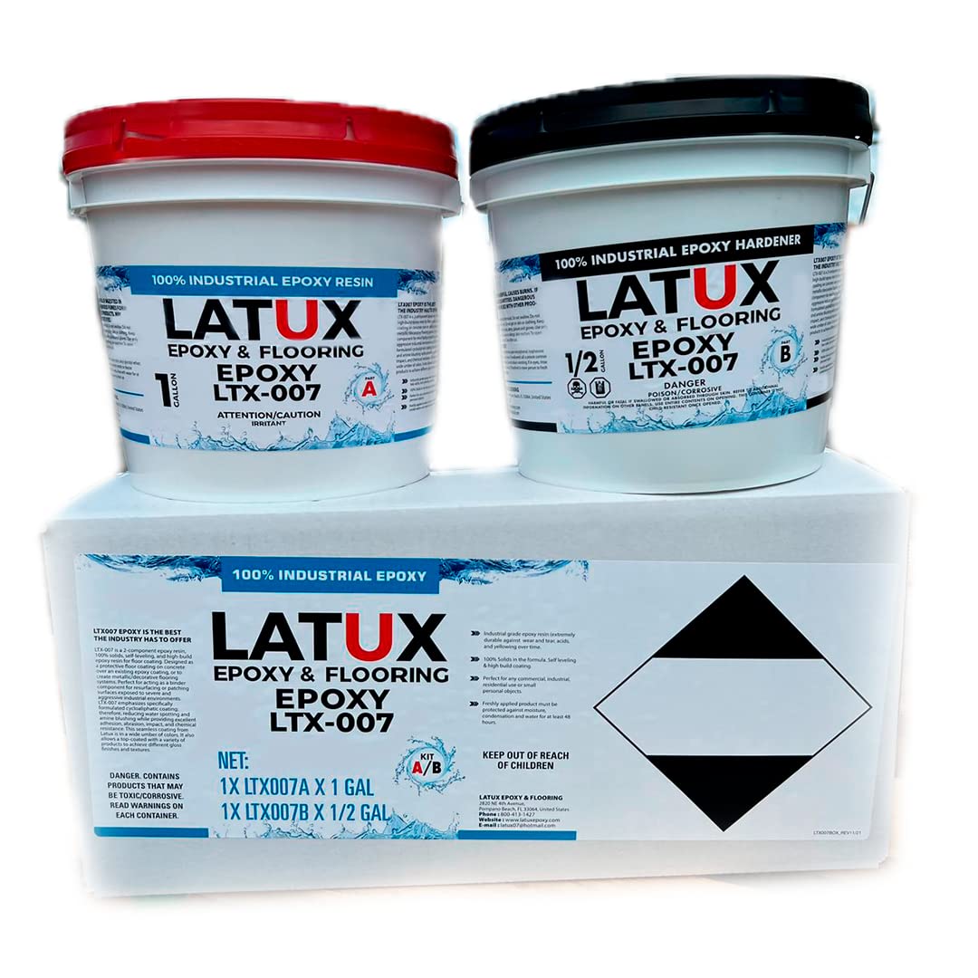 Latux Epoxy & Flooring 1.5 Gallon / 2 Part Kit Garages, Flooring, Tabletops & More LTX-007 Main image
