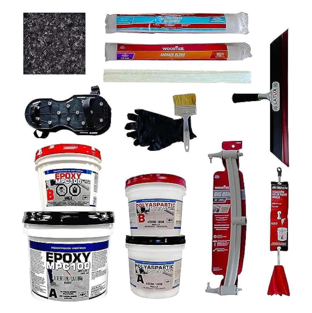 MPC Flake Floor Epoxy System - Contractor-Grade Floor Epoxy Kit for Residential and Commercial Use, 3 Gallons, 25 Pounds, Covers 400 Square Feet