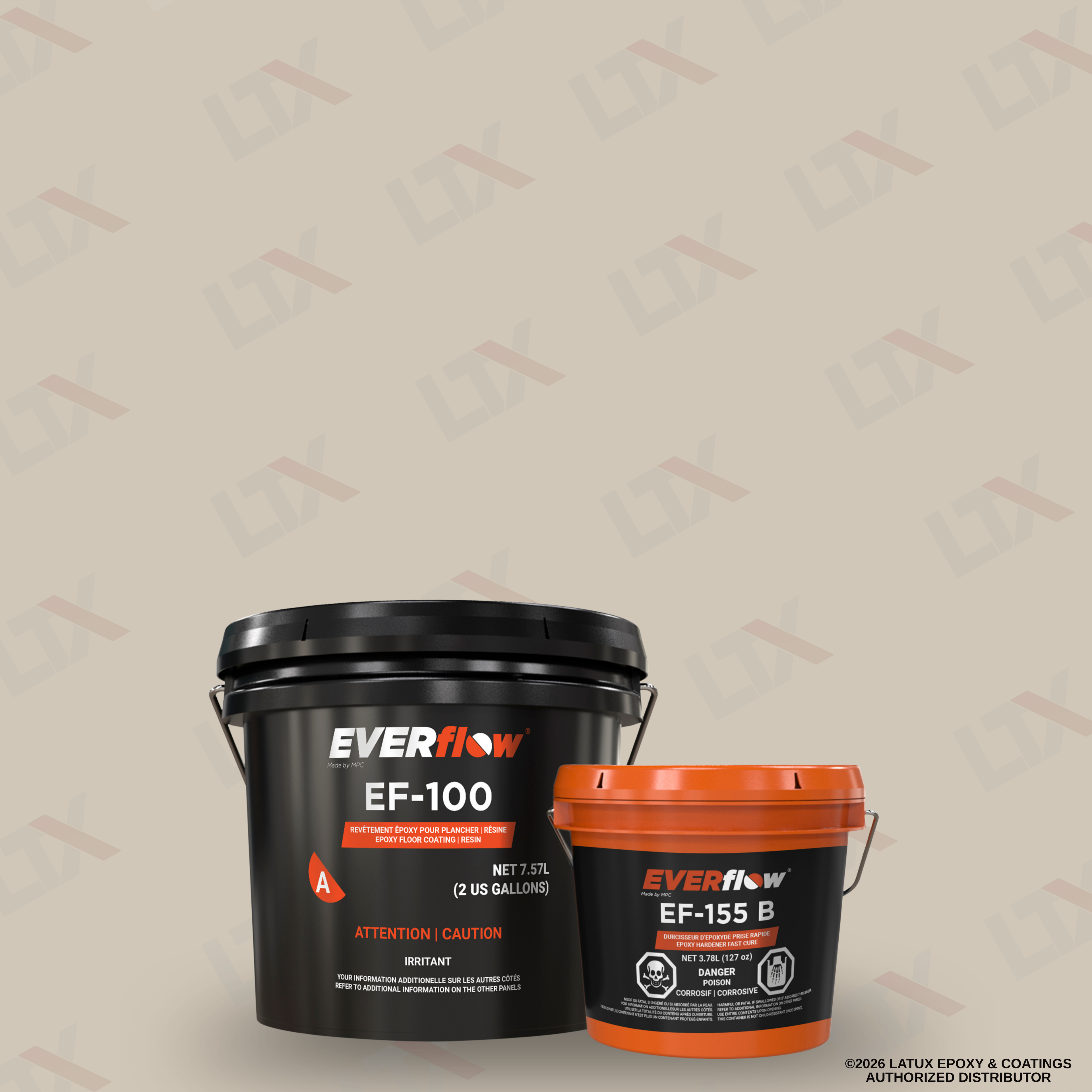 EF-155 | Super Fast Epoxy Resin Flooring Kit For Metallics (3 Gal) | 100% Solids, UV Stable