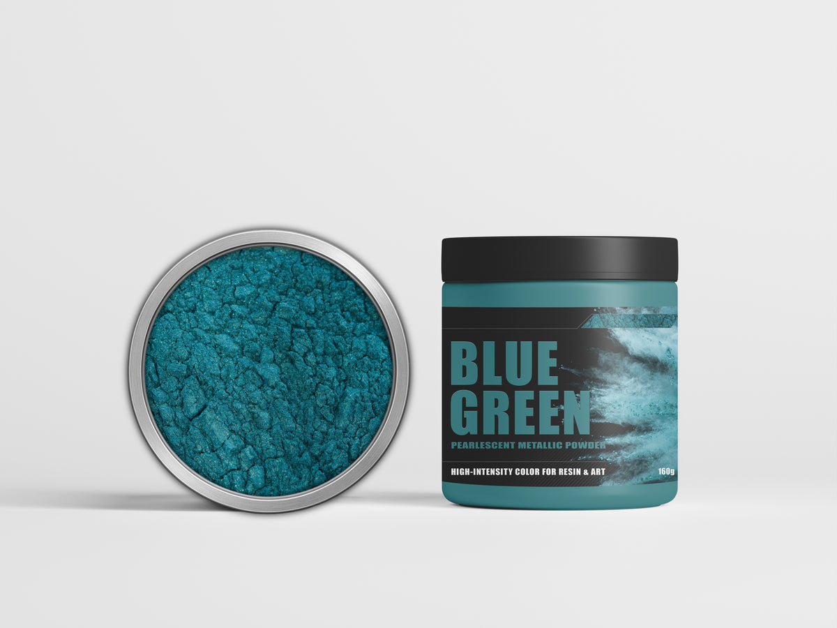 Latux Blue Green metallic epoxy pigment swatch