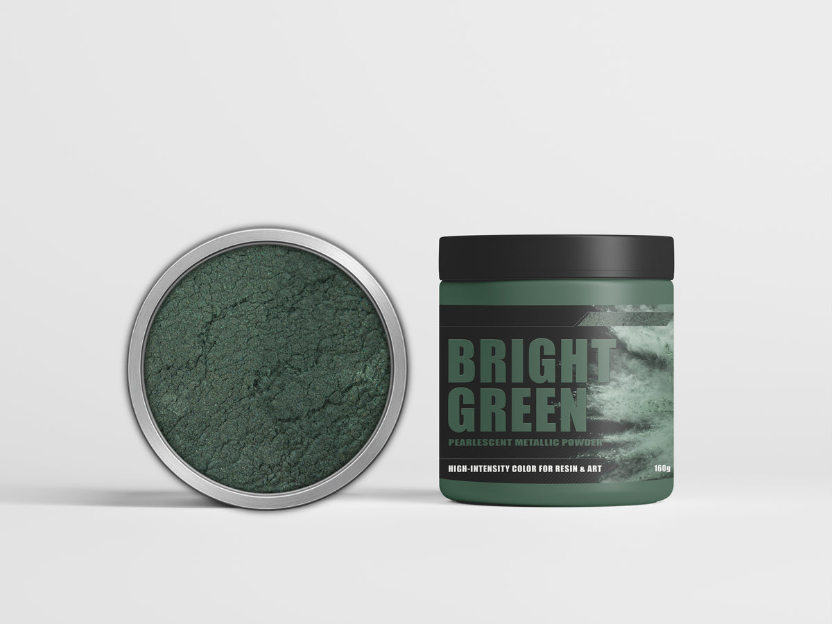 Latux Bright Green metallic epoxy pigment swatch