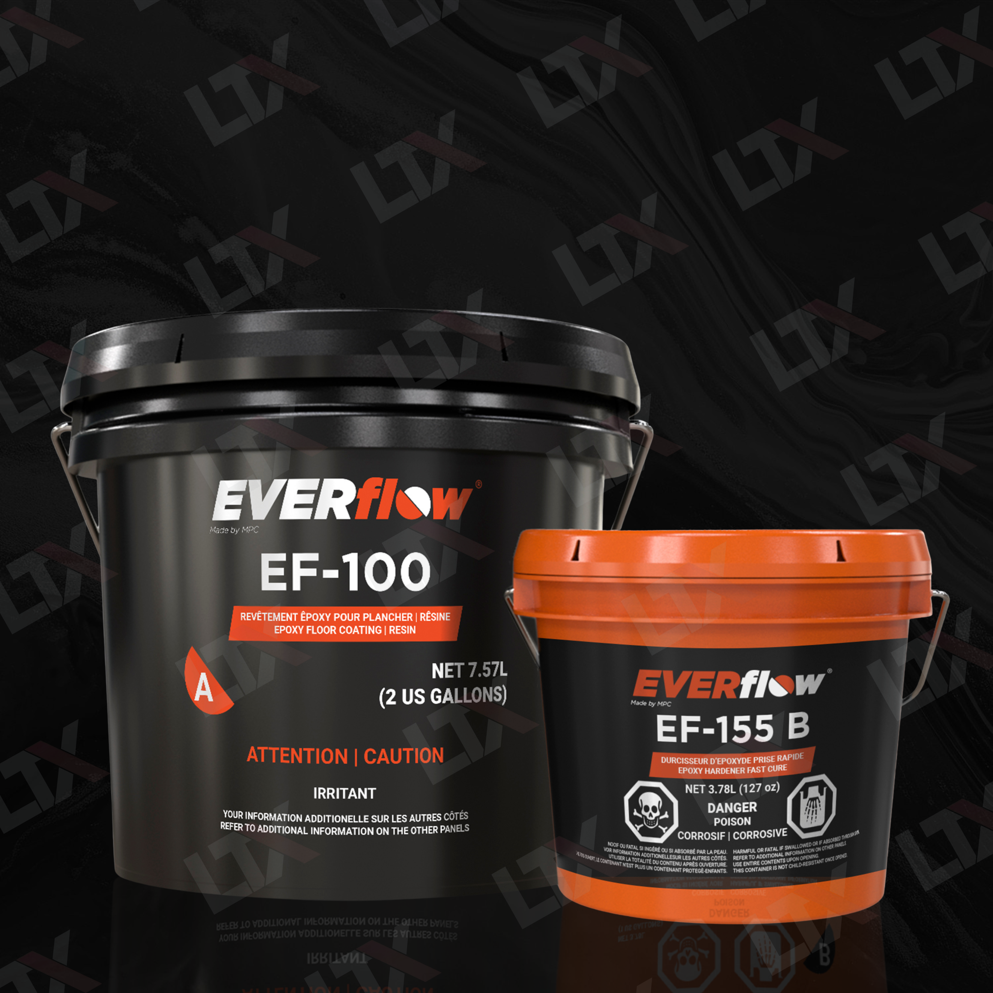 EF-155 | Super Fast Cure Epoxy Resin Flooring Kit For Metallics (3 Gal) | 100% Solids