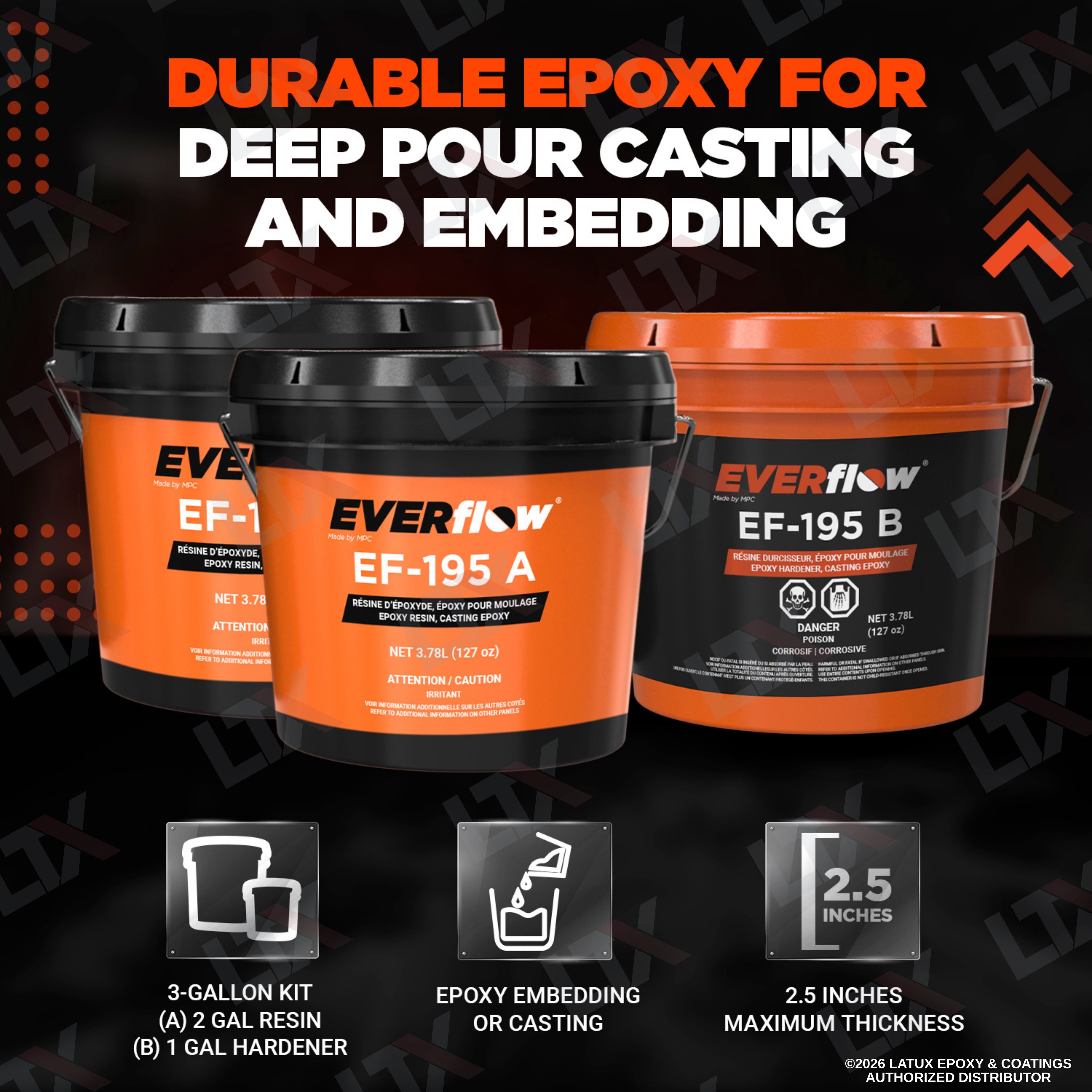 Everflow EF-195 | Low Exotherm Epoxy Casting System | (MPC-195)