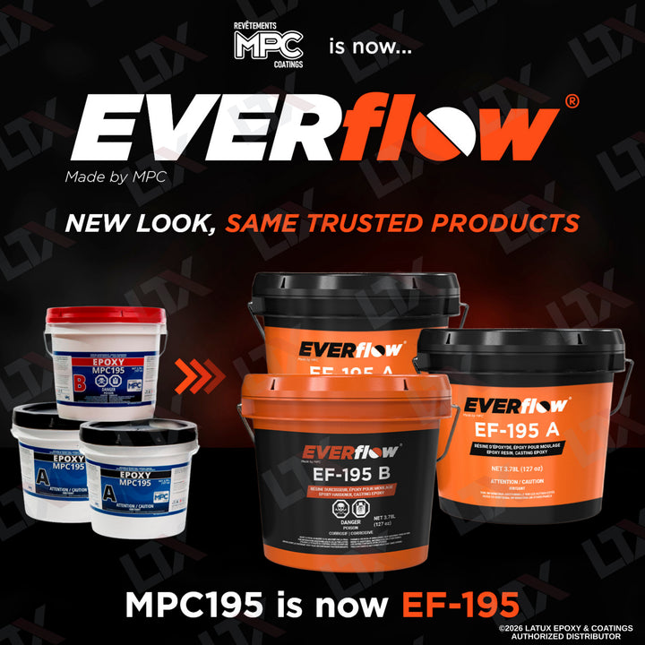 EF-195 casting epoxy finish transition detail