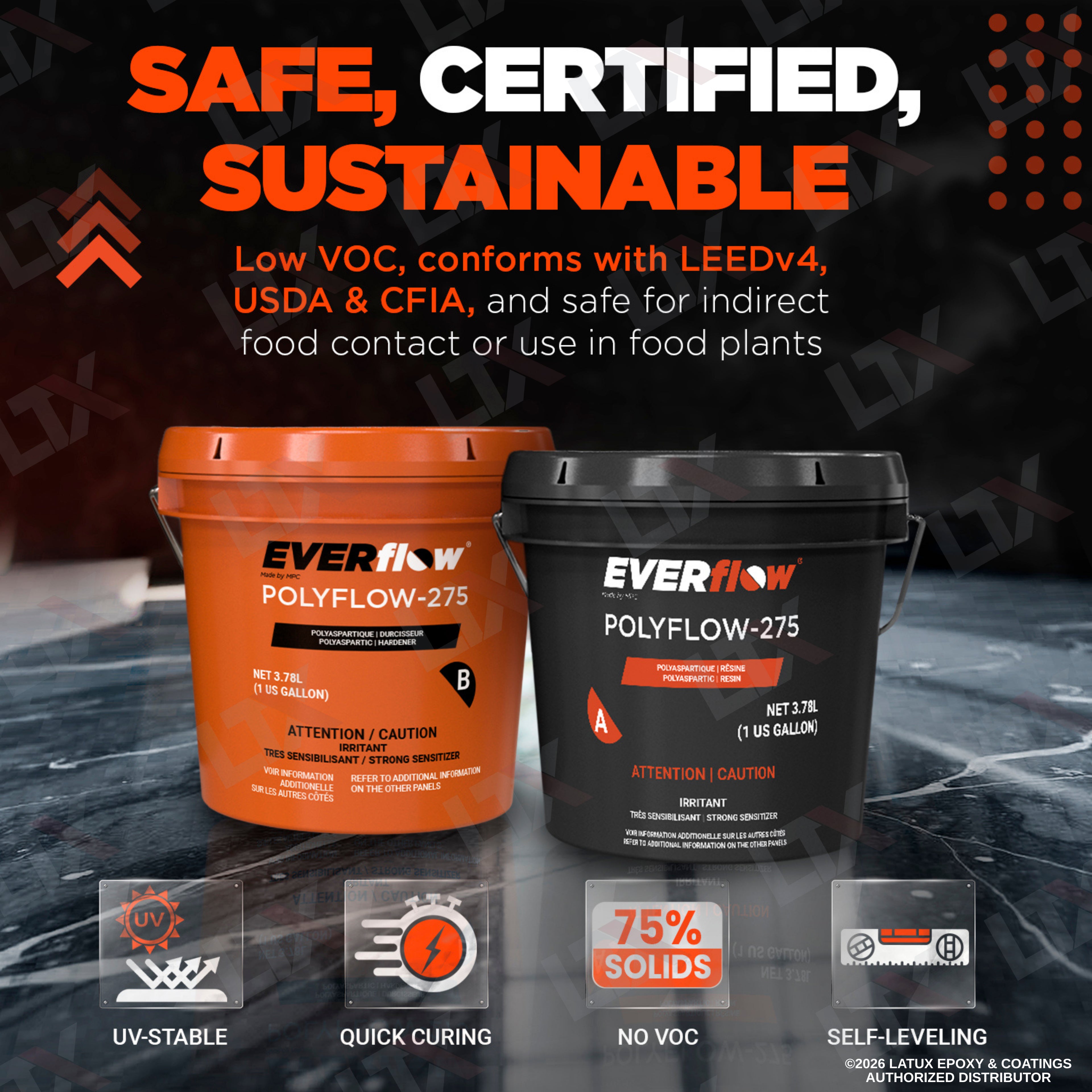 Everflow EF-275 | Solvent Based Polyaspartic (2gal) | (MPC-275)