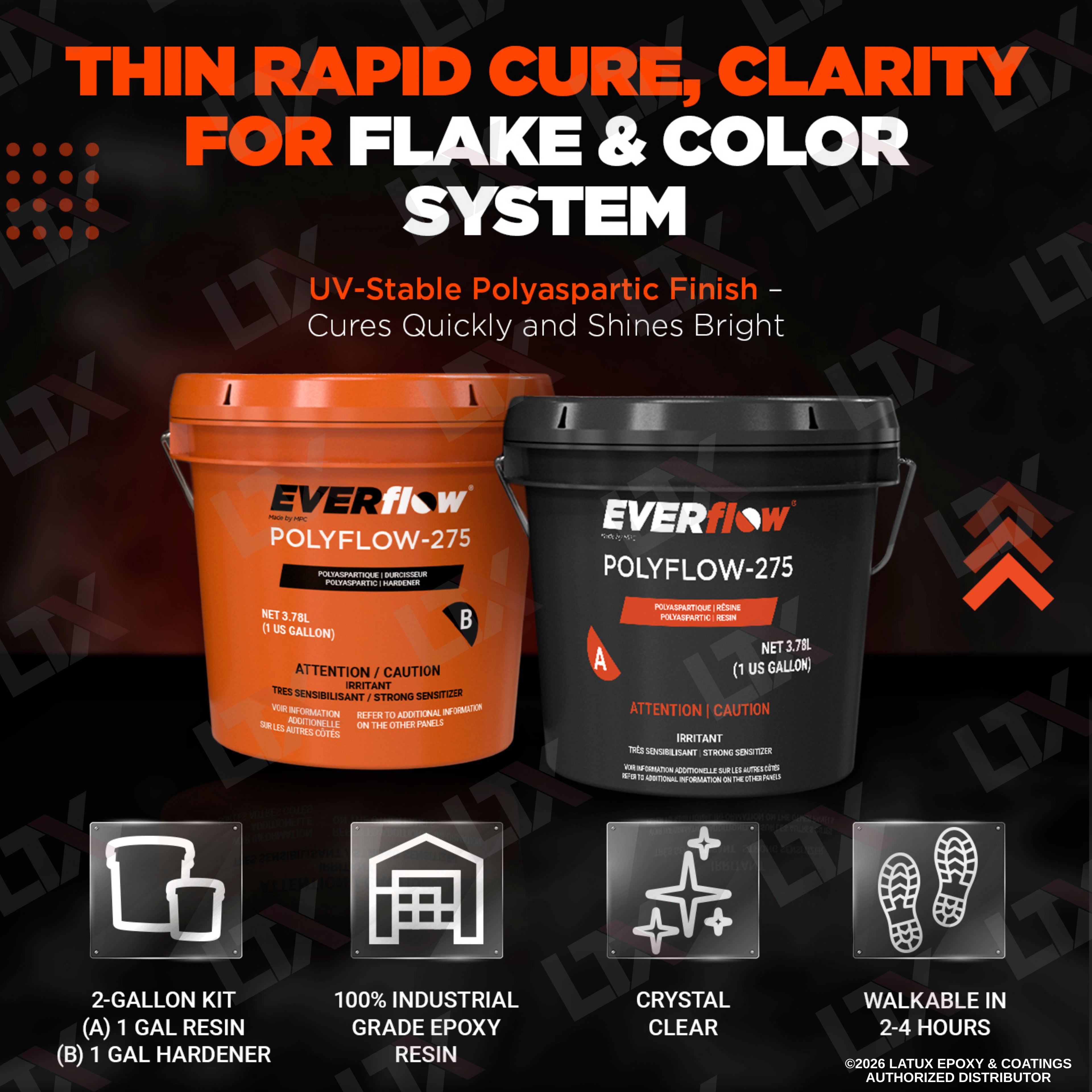 Everflow EF-275 | Solvent Based Polyaspartic (2gal) | (MPC-275)