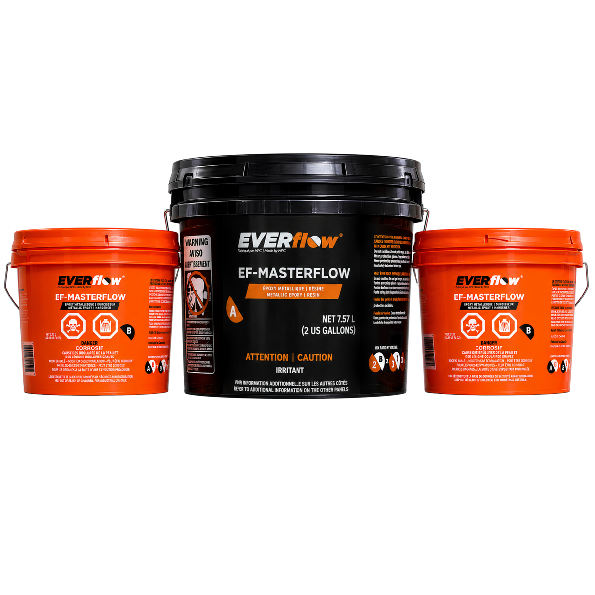 Everflow EF-Masterflow 100% solids UV stable metallic epoxy floor coating 4 gallon kit
