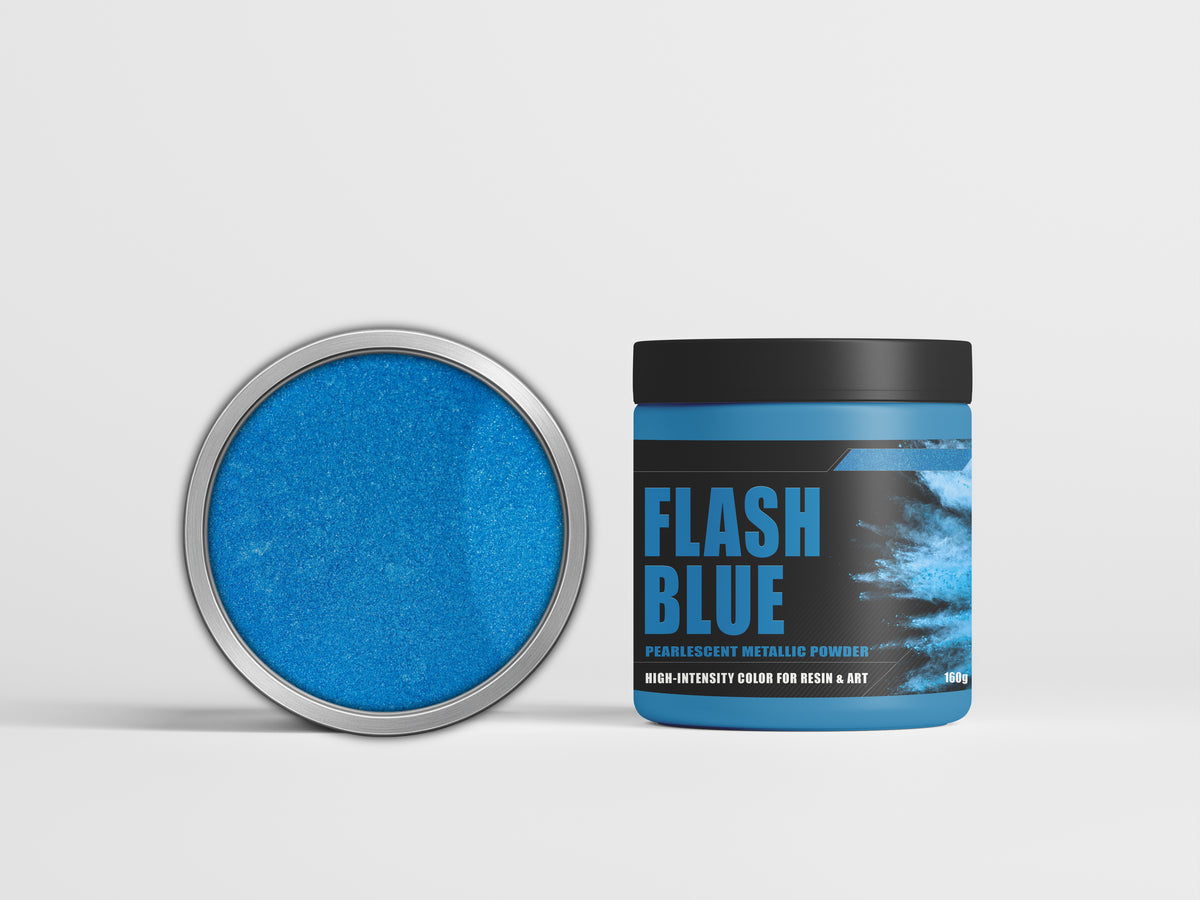 Latux Flash Blue metallic epoxy pigment swatch