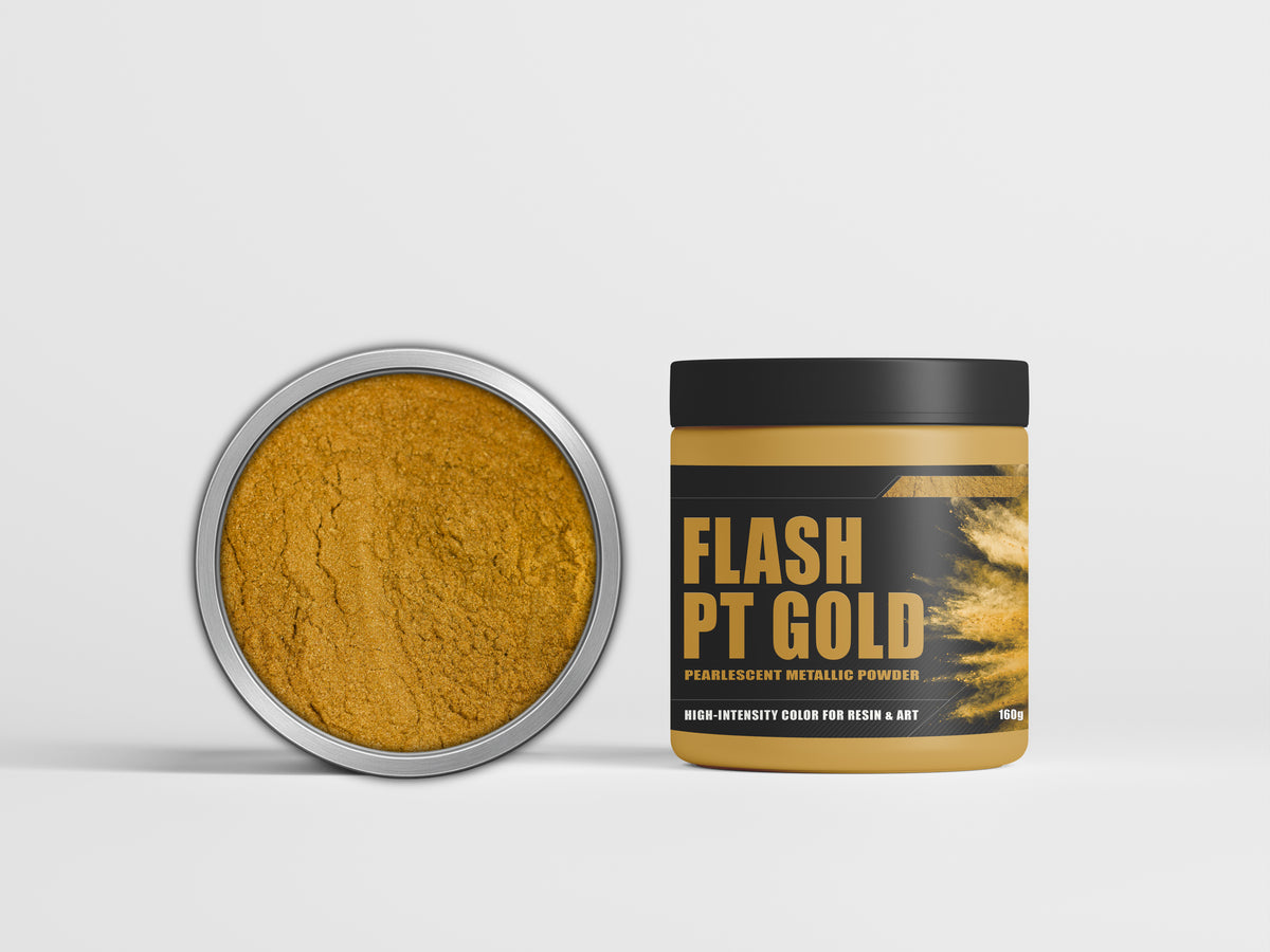 Latux Flash PT Gold metallic epoxy pigment swatch