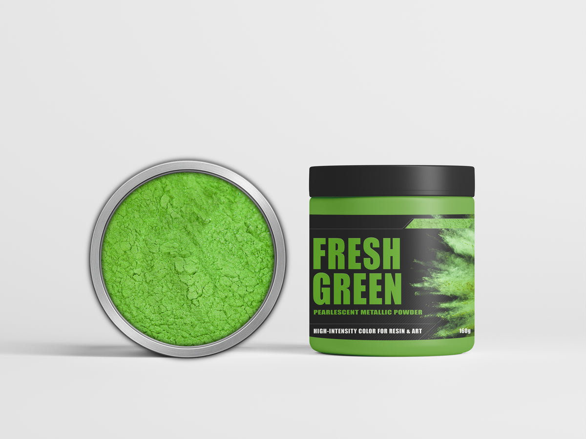Latux Fresh Green metallic epoxy pigment swatch