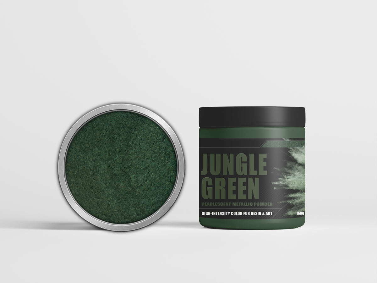 Latux Jungle Green metallic epoxy pigment swatch