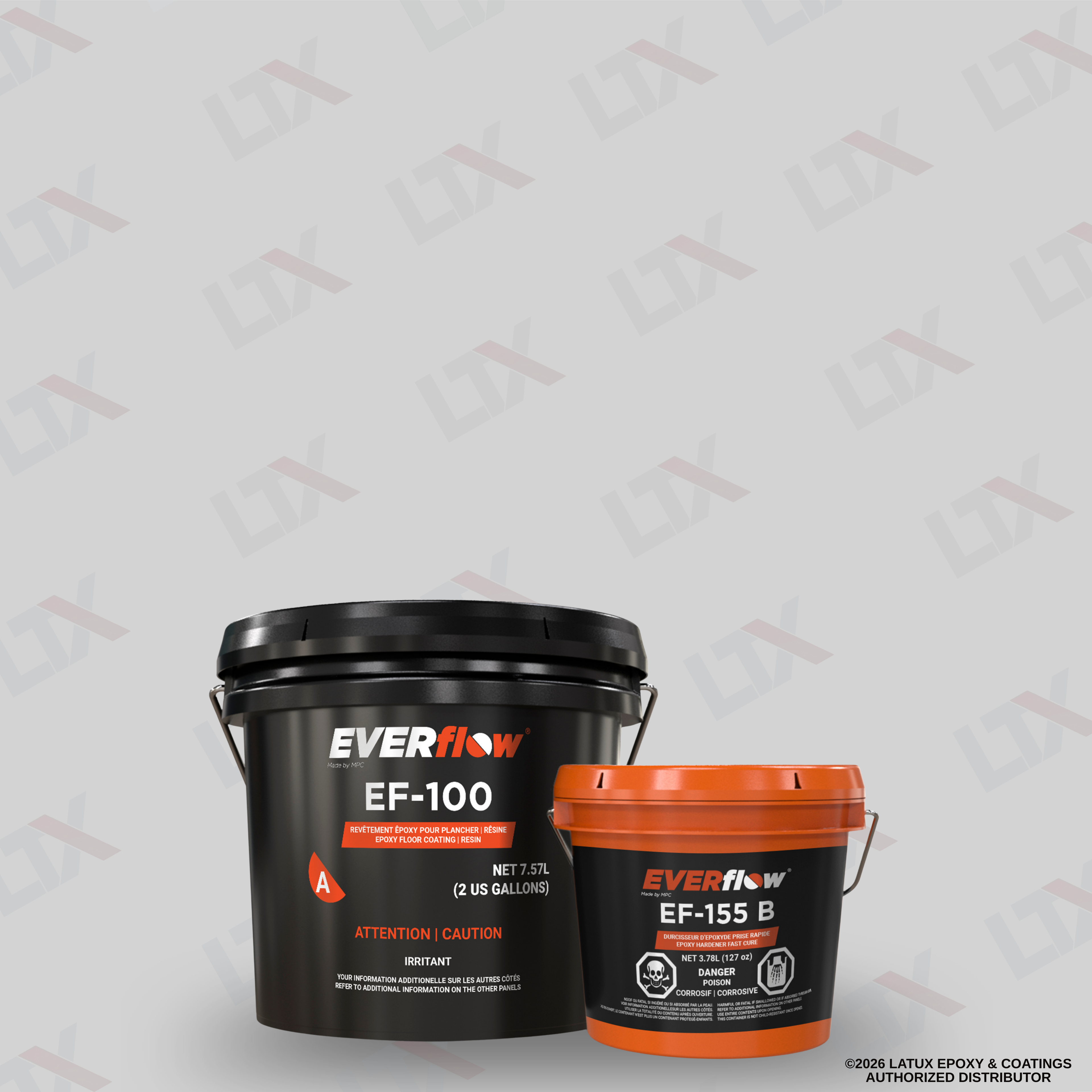 EF-155 | Super Fast Epoxy Resin Flooring Kit For Metallics (3 Gal) | 100% Solids, UV Stable