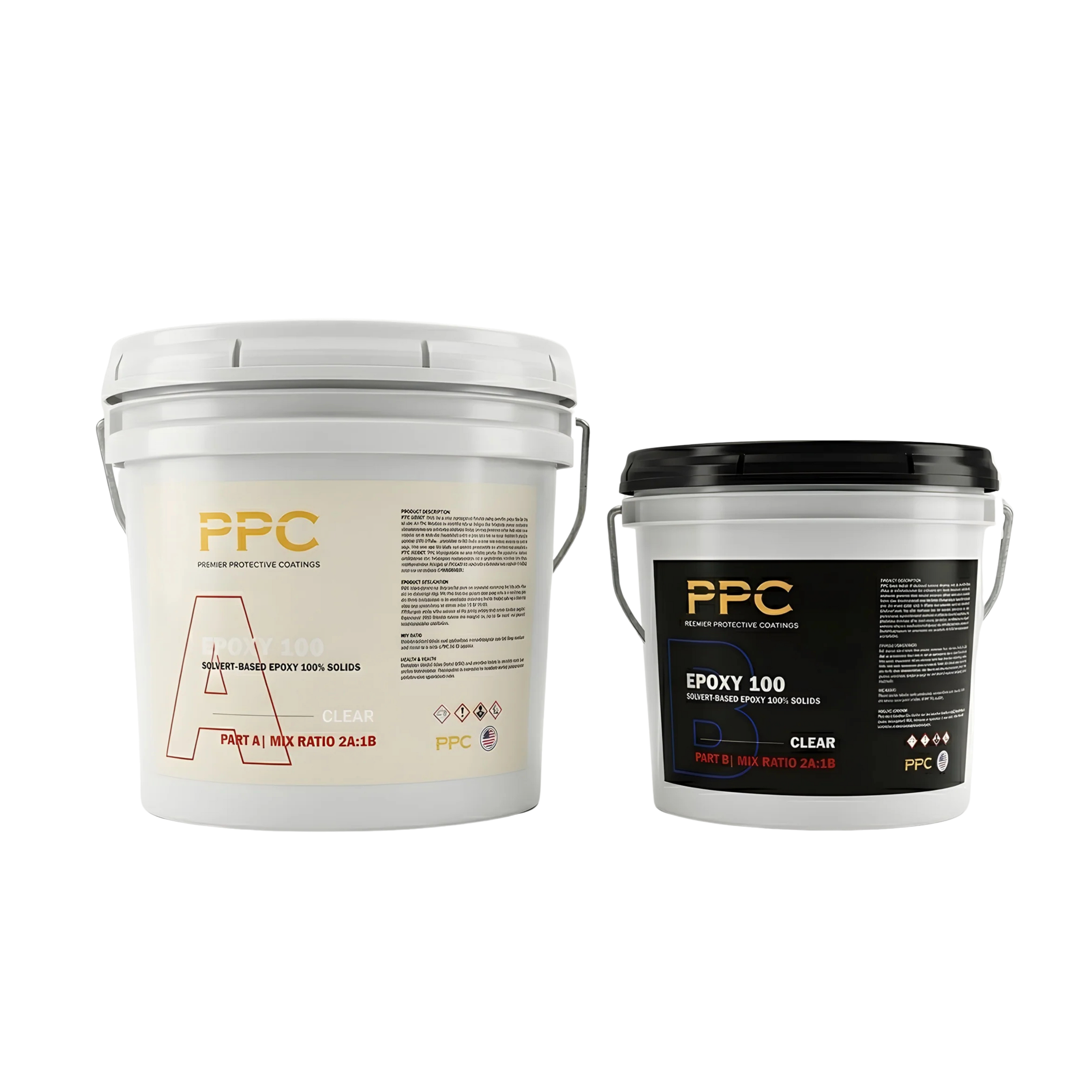 PPC Epoxy 100 | Epoxy Resin Flooring Kit For Metallics (3 Gal) | UV-Resistant Main image