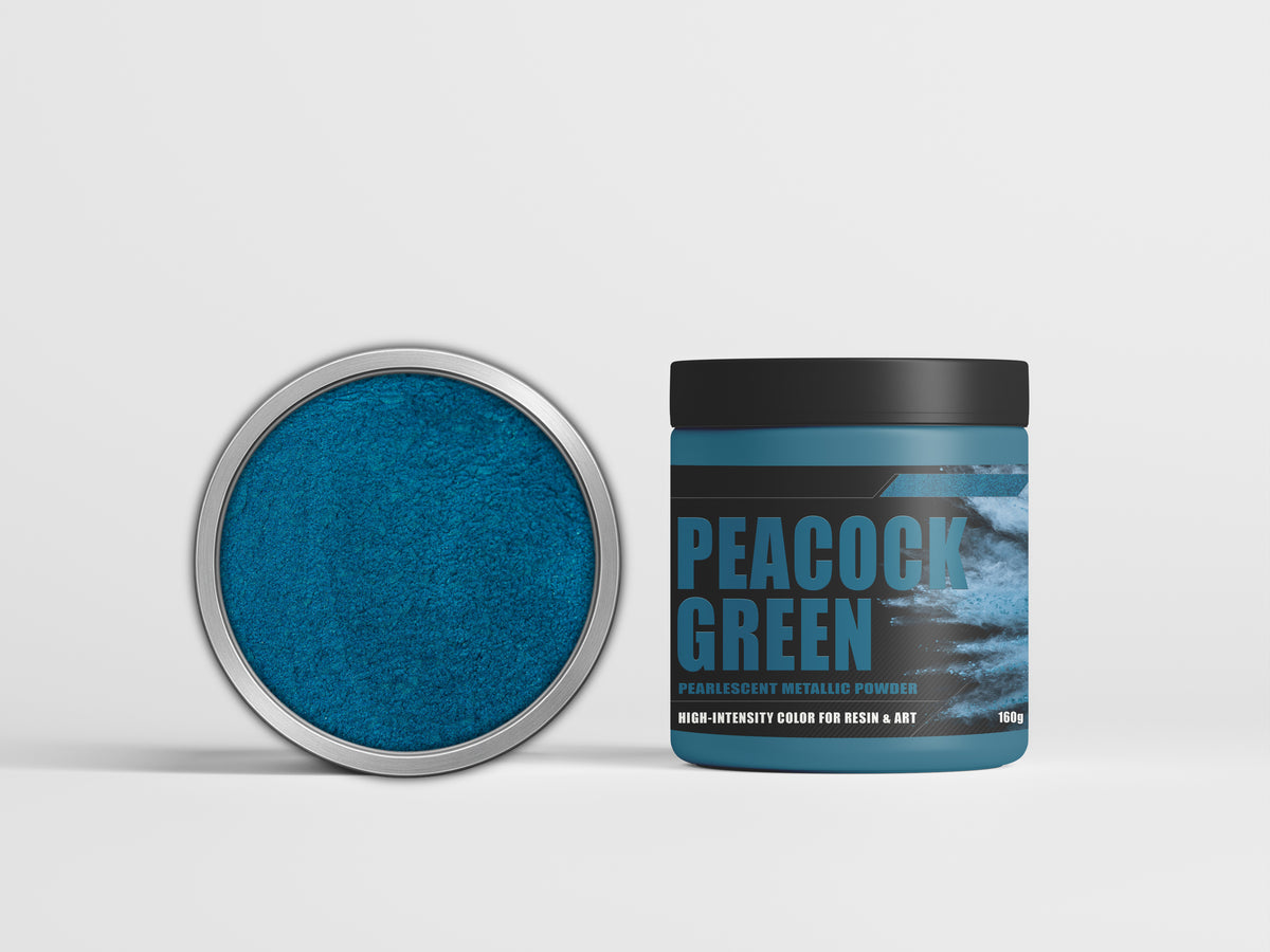 Latux Peacock Green metallic epoxy pigment swatch