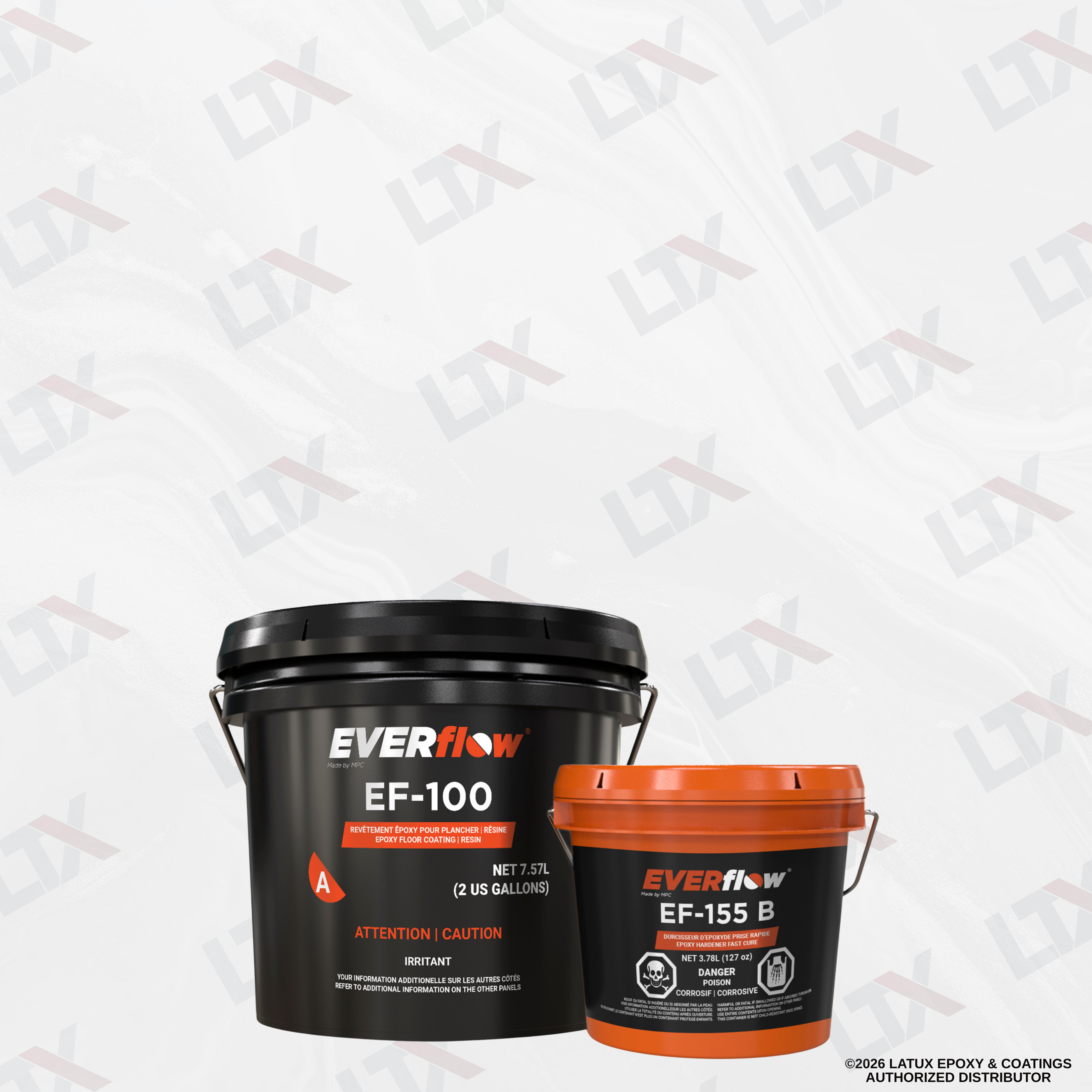 EF-155 | Super Fast Epoxy Resin Flooring Kit For Metallics (3 Gal) | 100% Solids, UV Stable