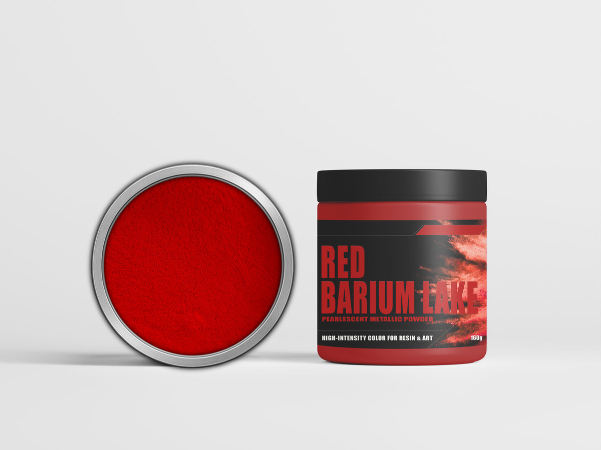 Latux Red Barium Lake metallic epoxy pigment swatch