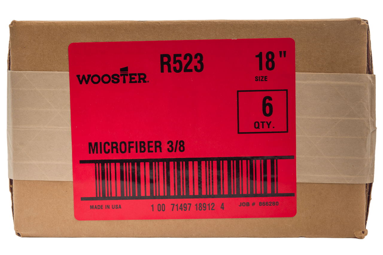 WOOSTER 18inch Microfiber 3-8inch NAP High-Production Roller (6-pack)