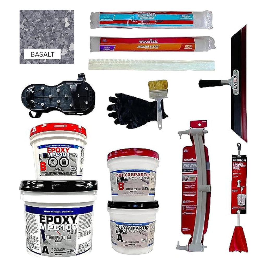 MPC Flake Floor Epoxy System - Contractor-Grade Floor Epoxy Kit for Residential and Commercial Use, 3 Gallons, 25 Pounds, Covers 400 Square Feet