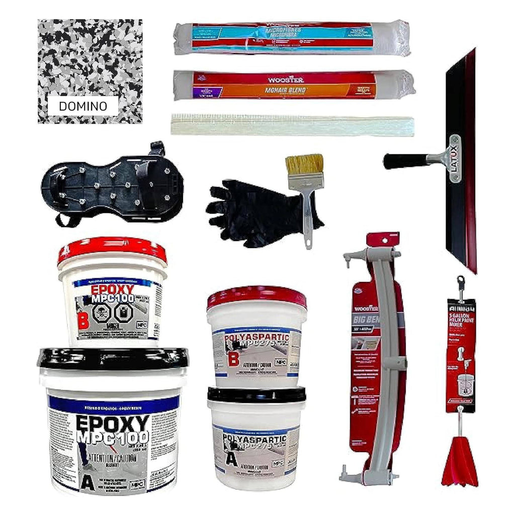 MPC Flake Floor Epoxy System - Contractor-Grade Floor Epoxy Kit for Residential and Commercial Use, 3 Gallons, 25 Pounds, Covers 400 Square Feet