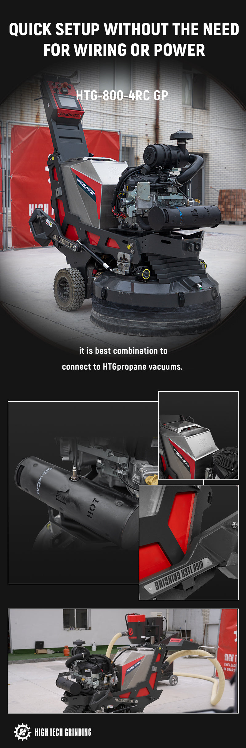 HTG-800P Self-Propelled Propane Floor Grinder 31 in