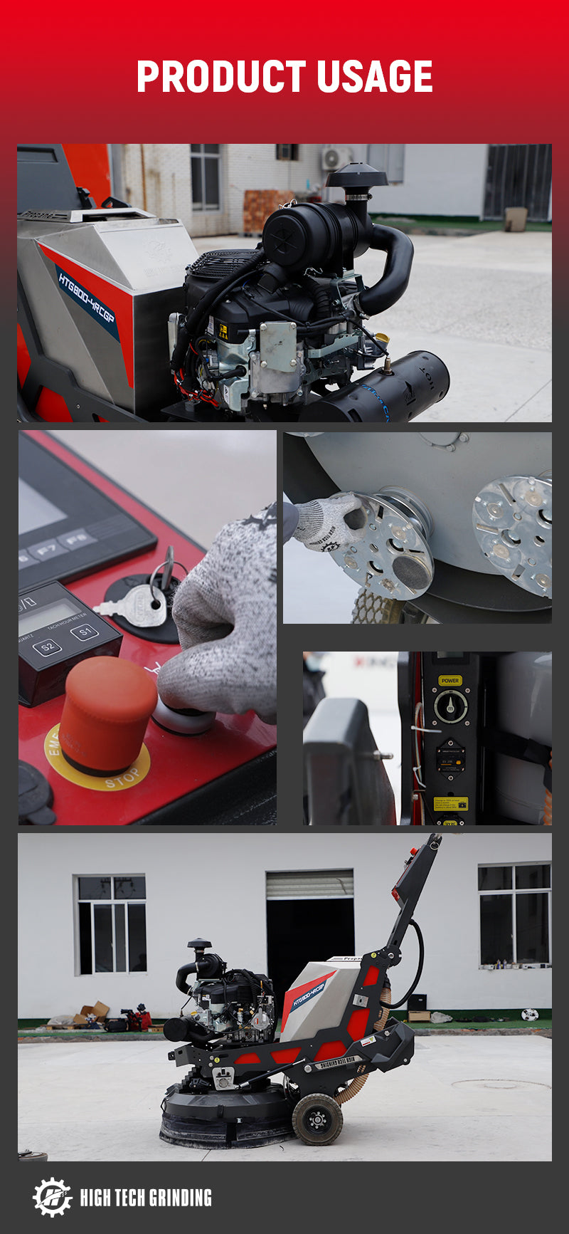 HTG-800P Self-Propelled Propane Floor Grinder 31 in