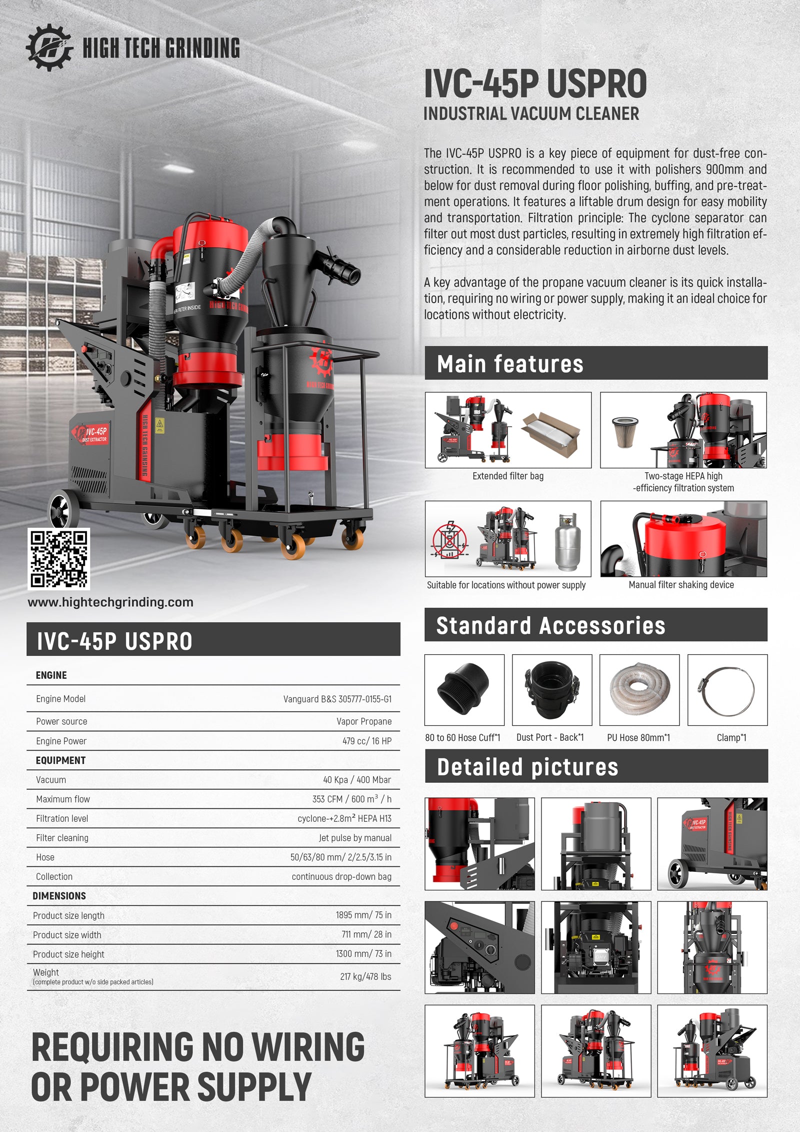 HTG IVC-45P Propane Dust Collector