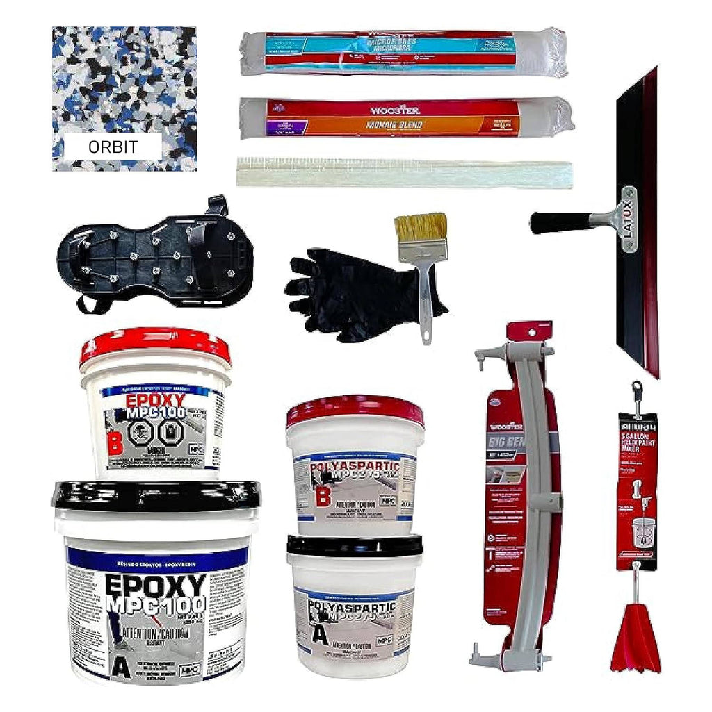 MPC Flake Floor Epoxy System - Contractor-Grade Floor Epoxy Kit for Residential and Commercial Use, 3 Gallons, 25 Pounds, Covers 400 Square Feet