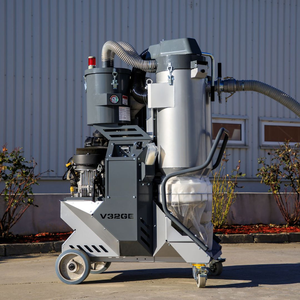 Lavina V32GE propane dust extractor with Kawasaki FX600V engine and Longopac bagging, for 32 inch concrete grinders